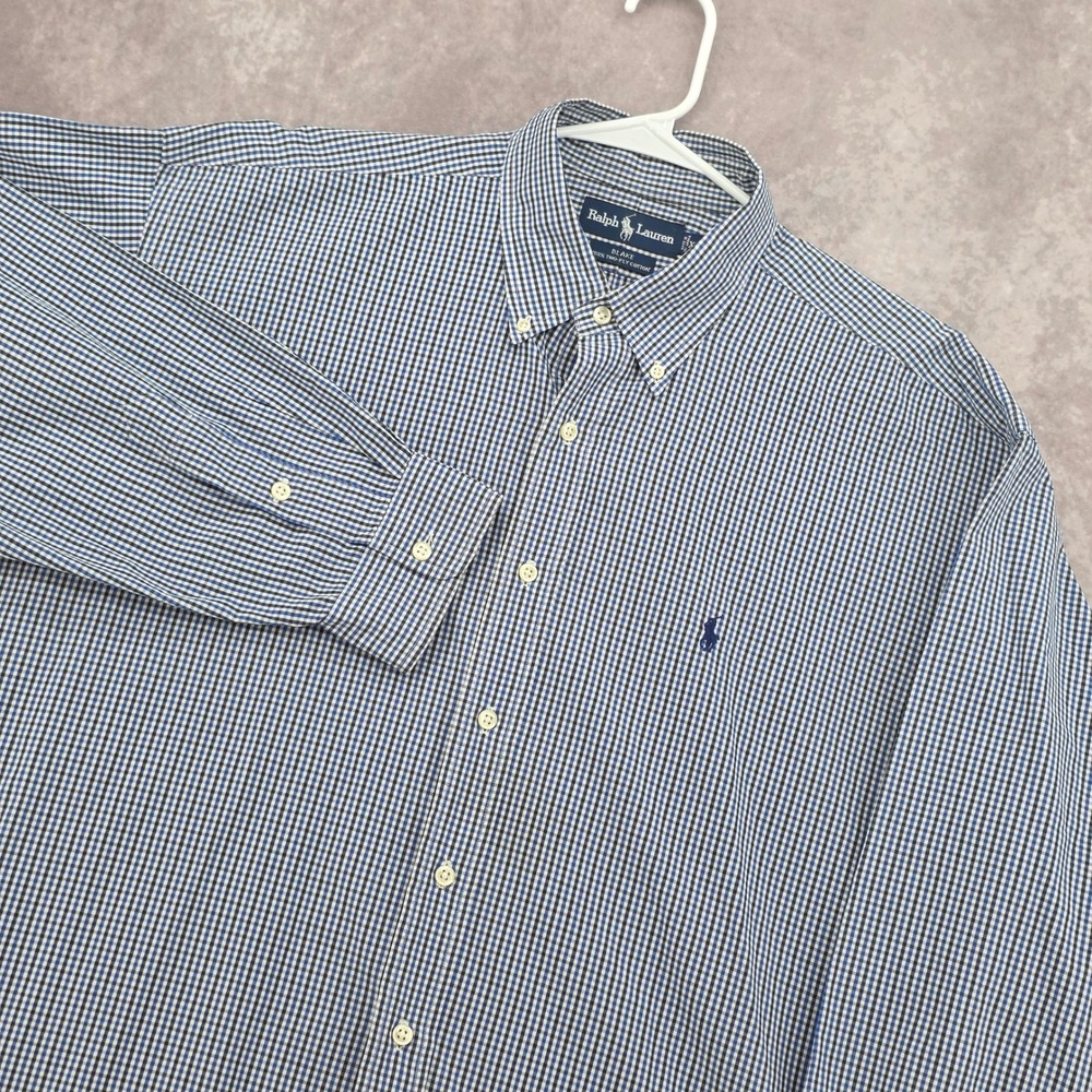 Polo Ralph Lauren Blake Shirt Mens XL Button Down Shirt Blue Gingham Check